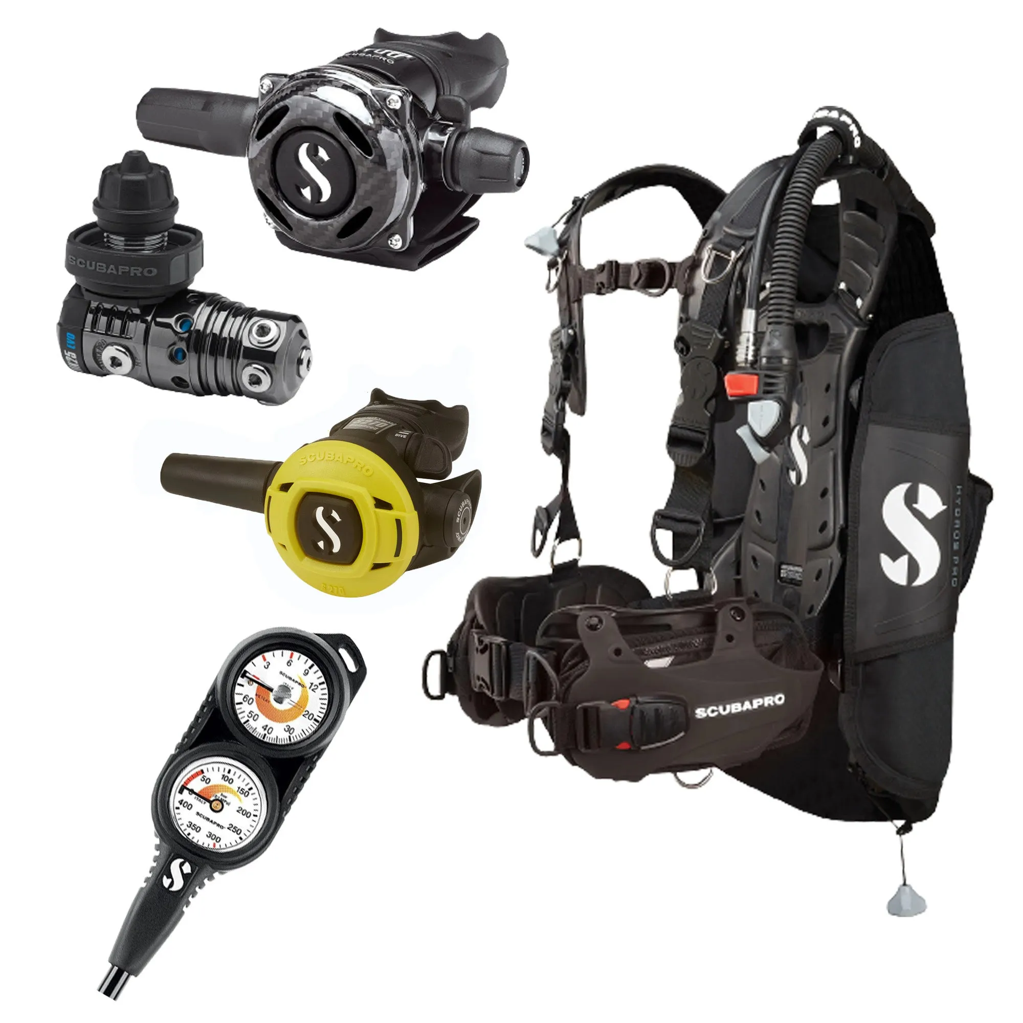 Scubapro MK25 A700 Carbon Black Tech Hydros Pro Package