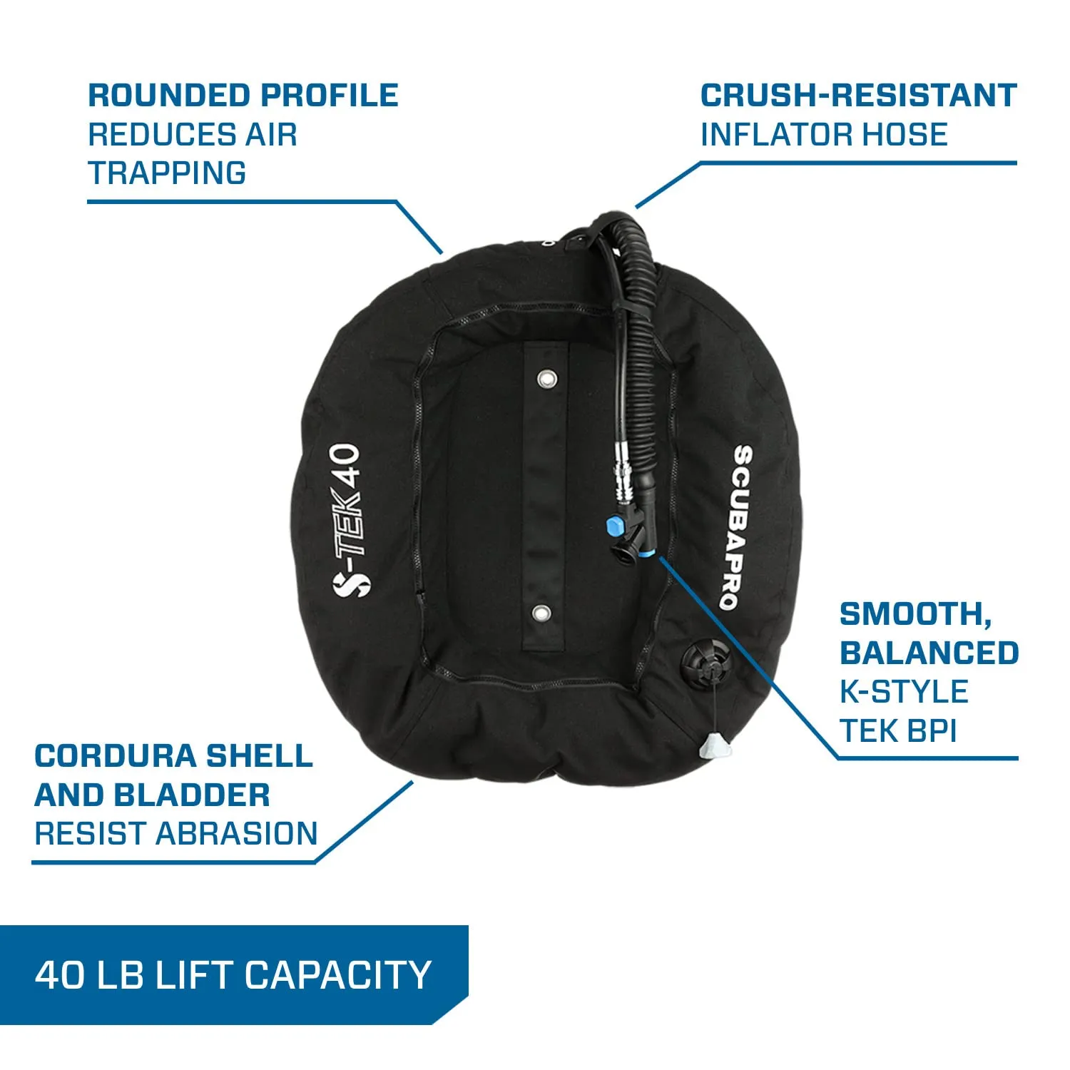 SCUBAPRO S-Tek Donut Wing, 40lbs/18kg