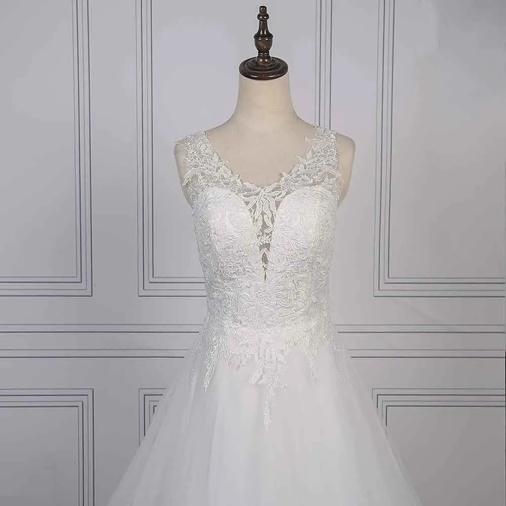 sd-hk Women's Lace Mermaid Bridal Wedding Dresses sleeveless bridal dress
