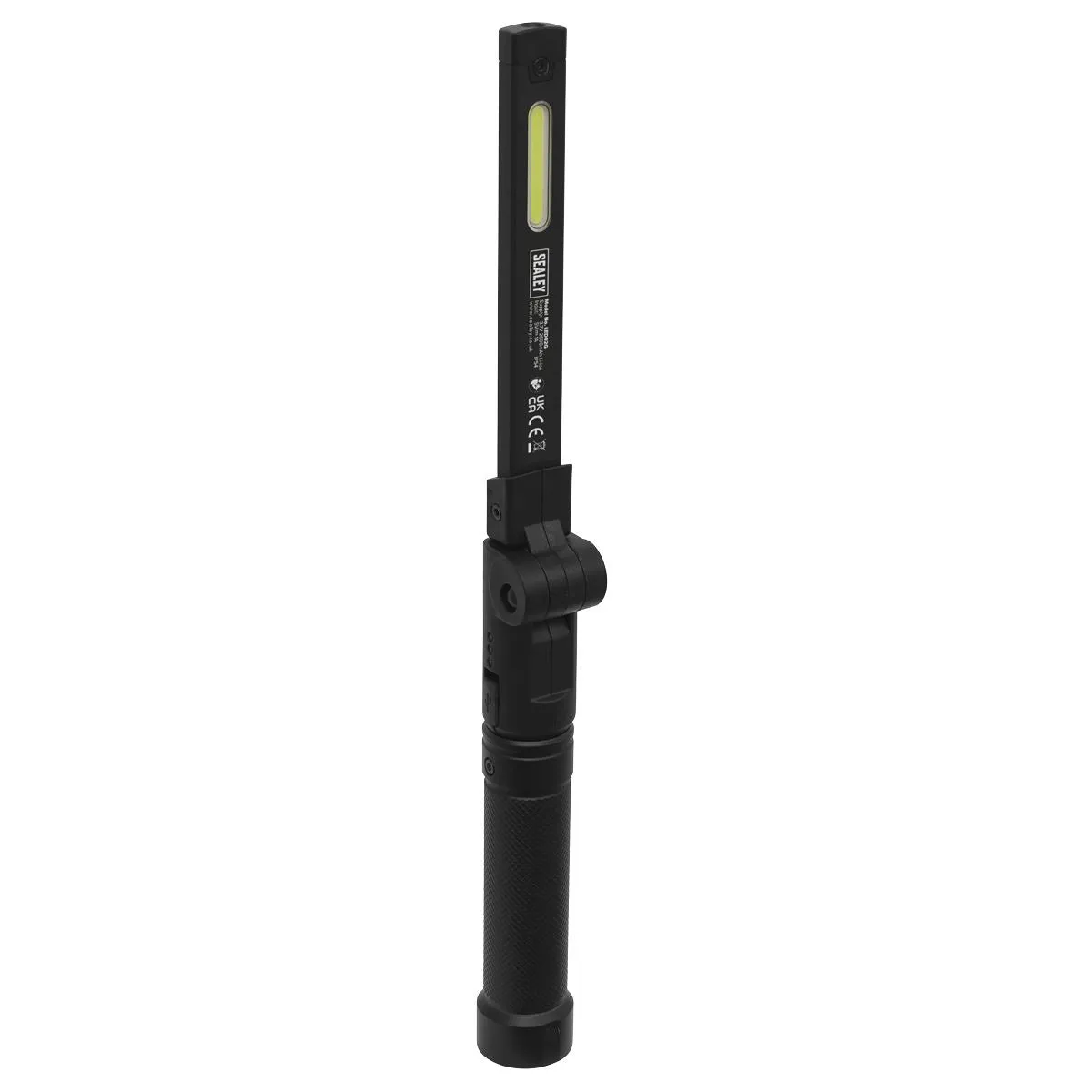 Sealey Rechargeable Aluminium Folding Pocket Light 2 COB & 1 SMD LED