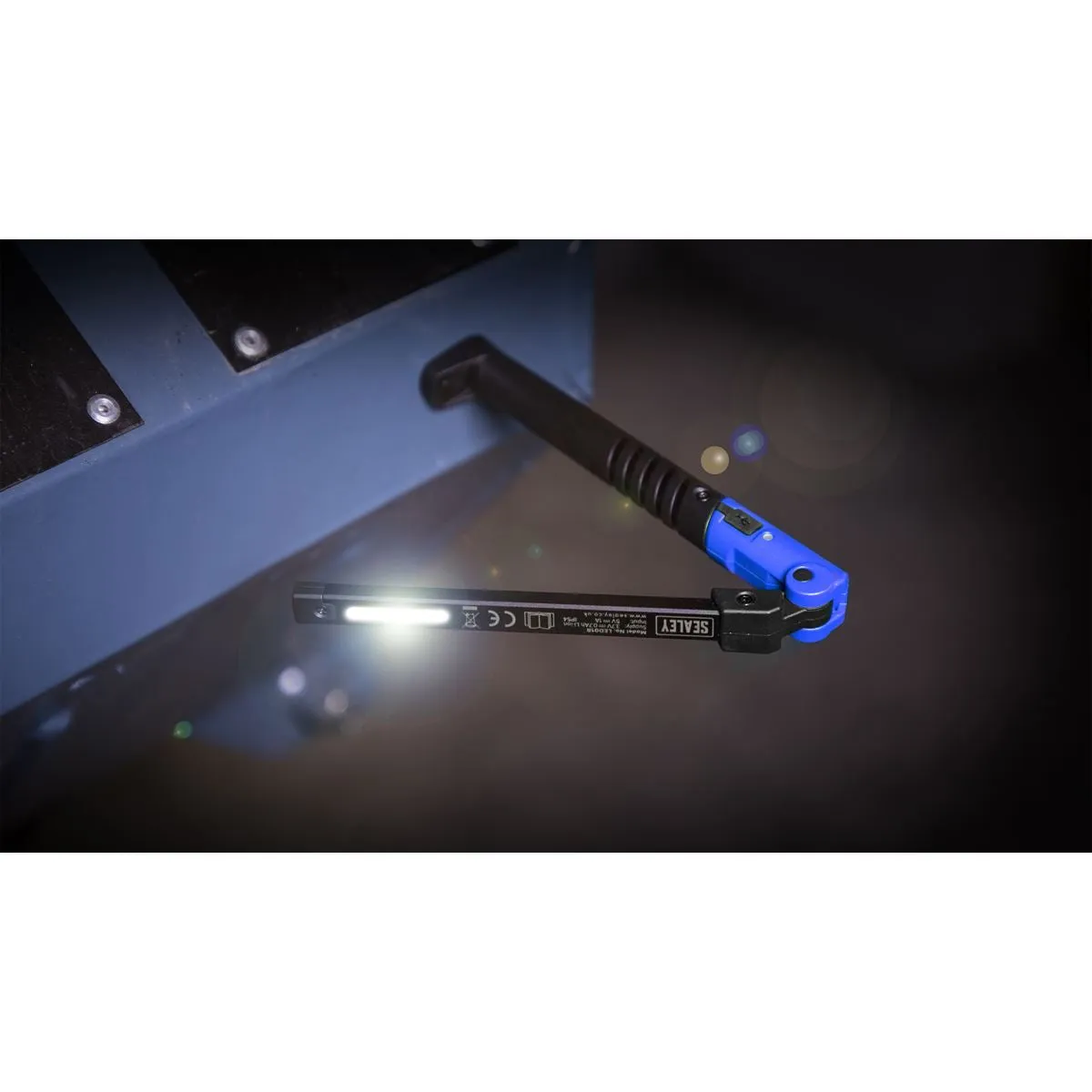 Sealey Rechargeable Slim Folding Pocket Light 2 COB & 1 SMD LED - Blue