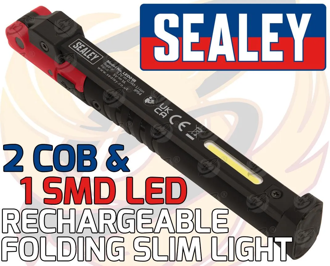 SEALEY RECHARGEABLE SMD LED LI - ION WORK LIGHT ( RED )