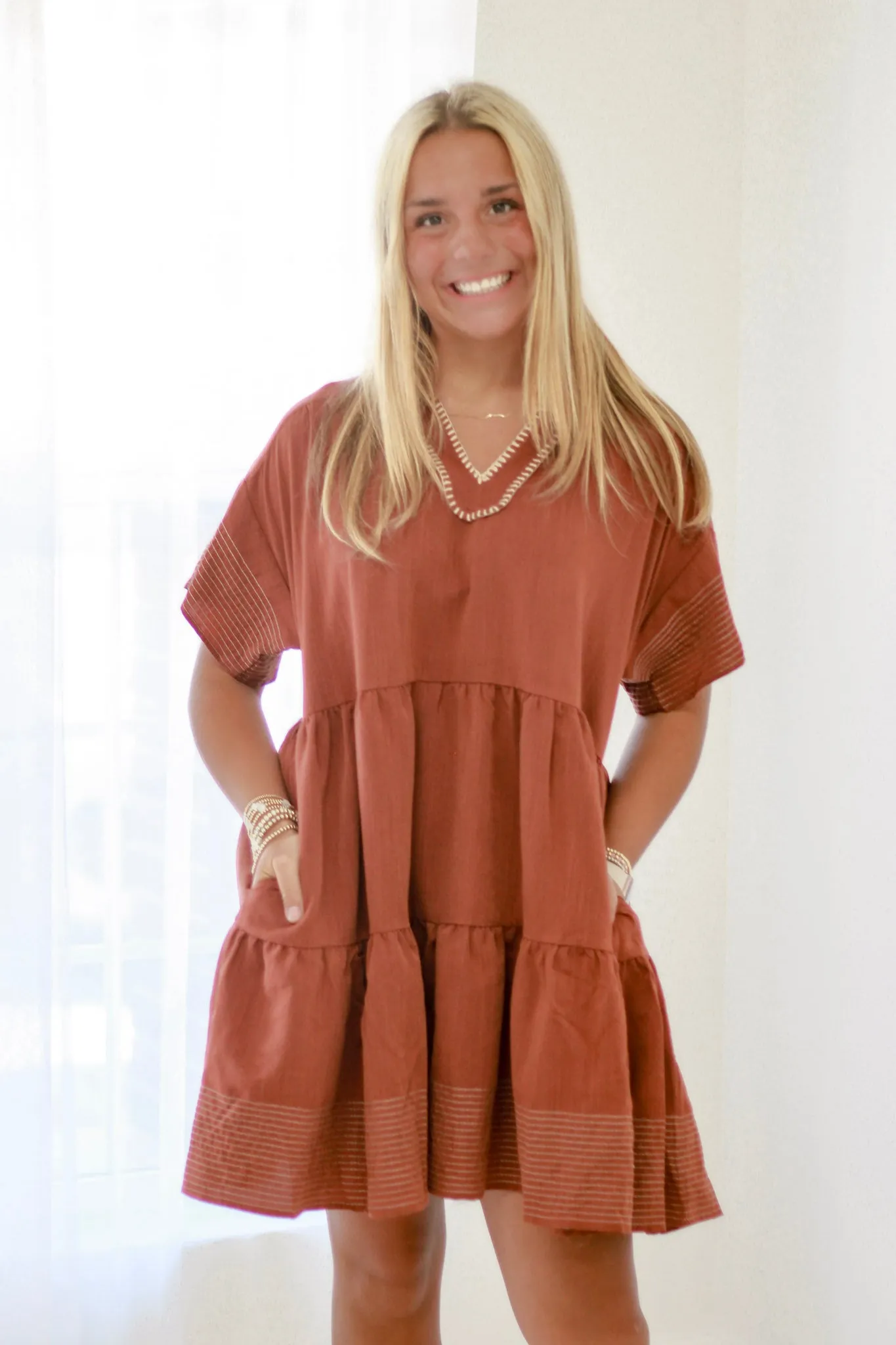 Searching for Love Brown Dress