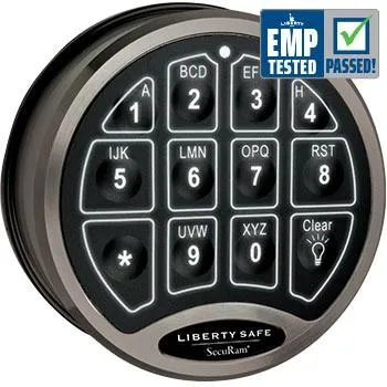 SecuRam BackLit Electronic Lock (Black Chrome)