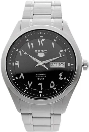 Seiko 5 Automatic Arabic Numerals Date-Day Display Black-Dial Japan Made SNKP21