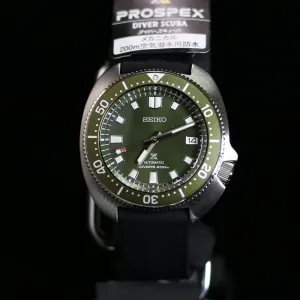 SEIKO PROSPEX JAPAN EDITION REISSUE TURTLE AUTOMATIC SILICONE STRAP OLIVE SBDC111 SPB153J1 men's watch