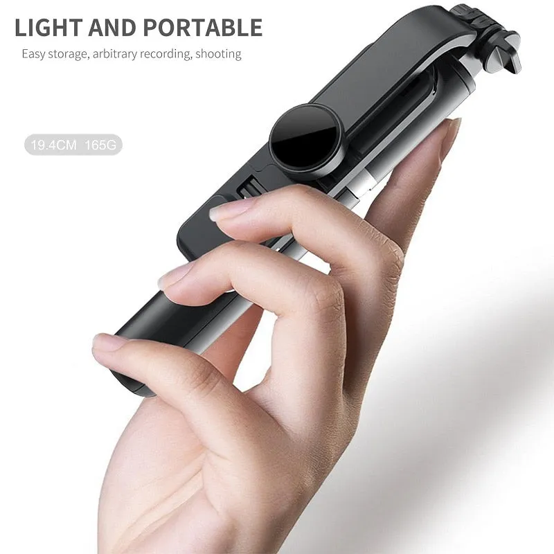 Selfie Stick Extendable Tripod with USB Charging Bluetooth Remote & Supplementary Light Compatible with IOS & Android Phones - 41 inches
