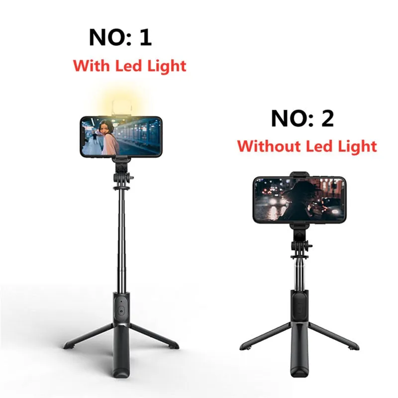 Selfie Stick Extendable Tripod with USB Charging Bluetooth Remote & Supplementary Light Compatible with IOS & Android Phones - 41 inches