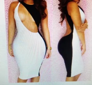 Sexy Black And White Hollow Out Dress