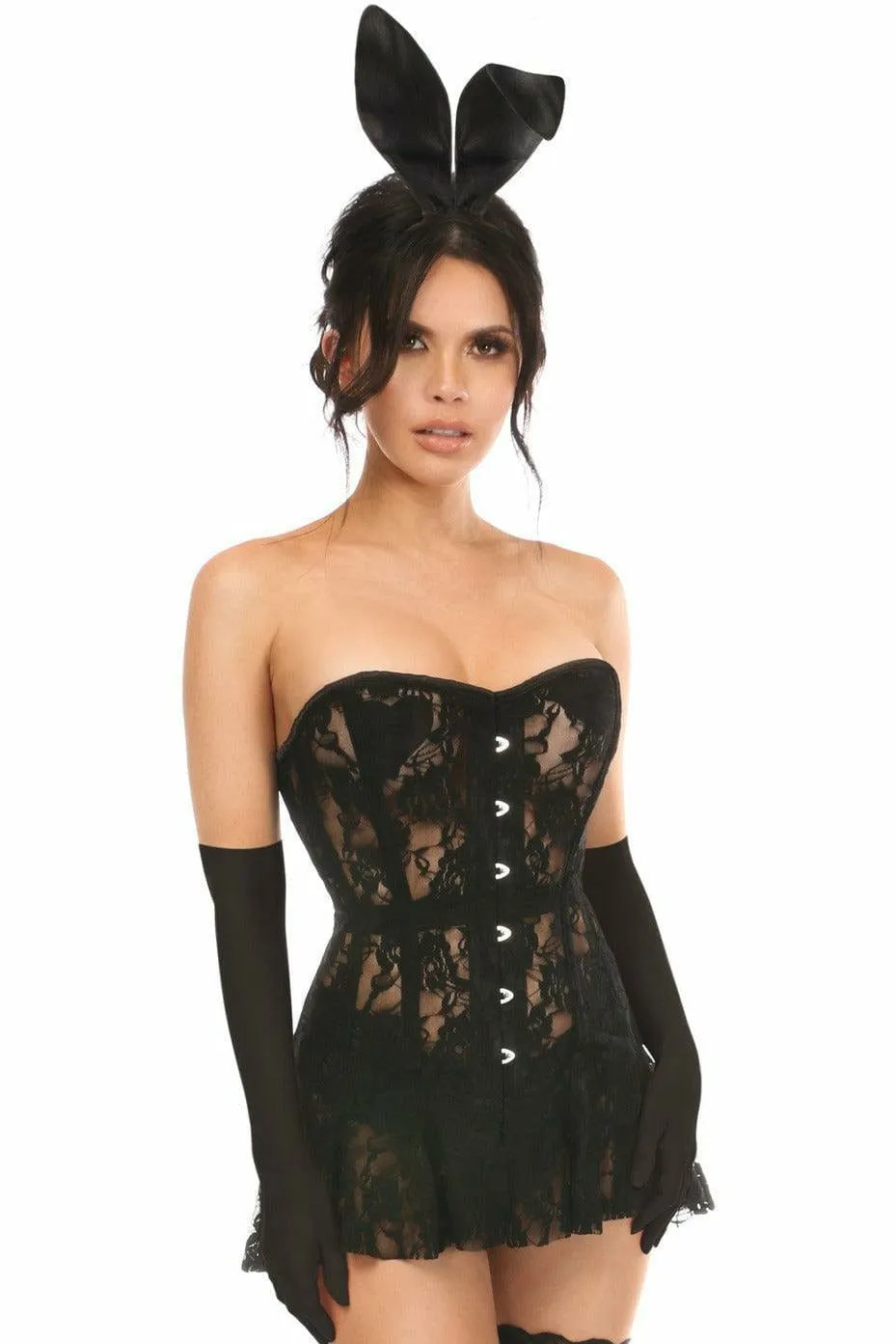 Sexy Deluxe 4 Piece Sexy Black Bunny Halloween Costume