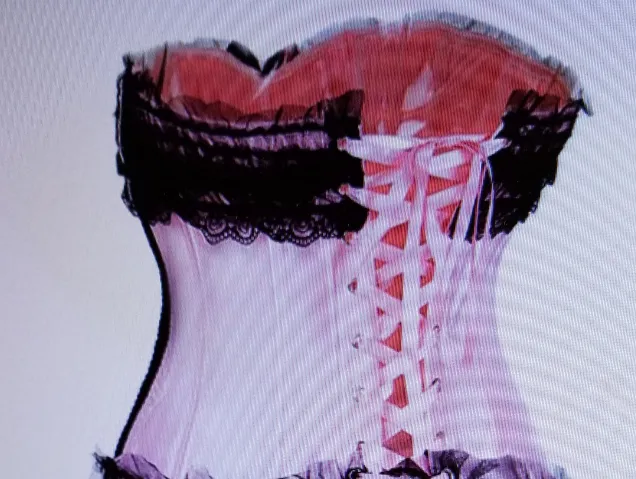 Sexy Lacy Pink Bowtie Ruffle Corset Top With Matching Mini Skirt
