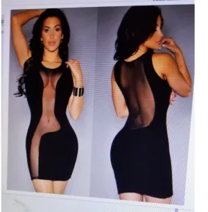 Sexy Sheer Front And Back Mini Dress