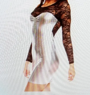 Sexy Silver Vinyl Mini Dress With Black Lace Trim
