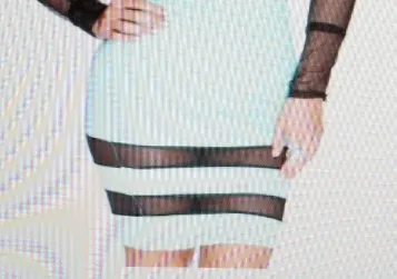 Sexy Sky Blue Long Sleeve Sheer Front/Back Mini Dress