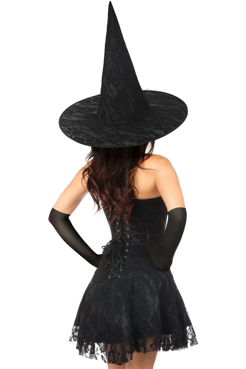 Sexy Three Piece Sultry Witch Corset Dress Costume