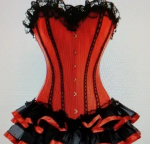 Sexy Waist Over Bust Corset Bustier With Mini Skirt