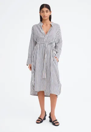 Shakespeare Dress - Bold Stripe Nat/Indigo
