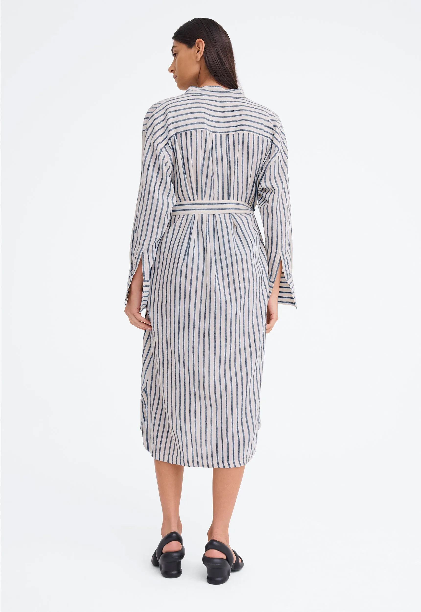 Shakespeare Dress - Bold Stripe Nat/Indigo