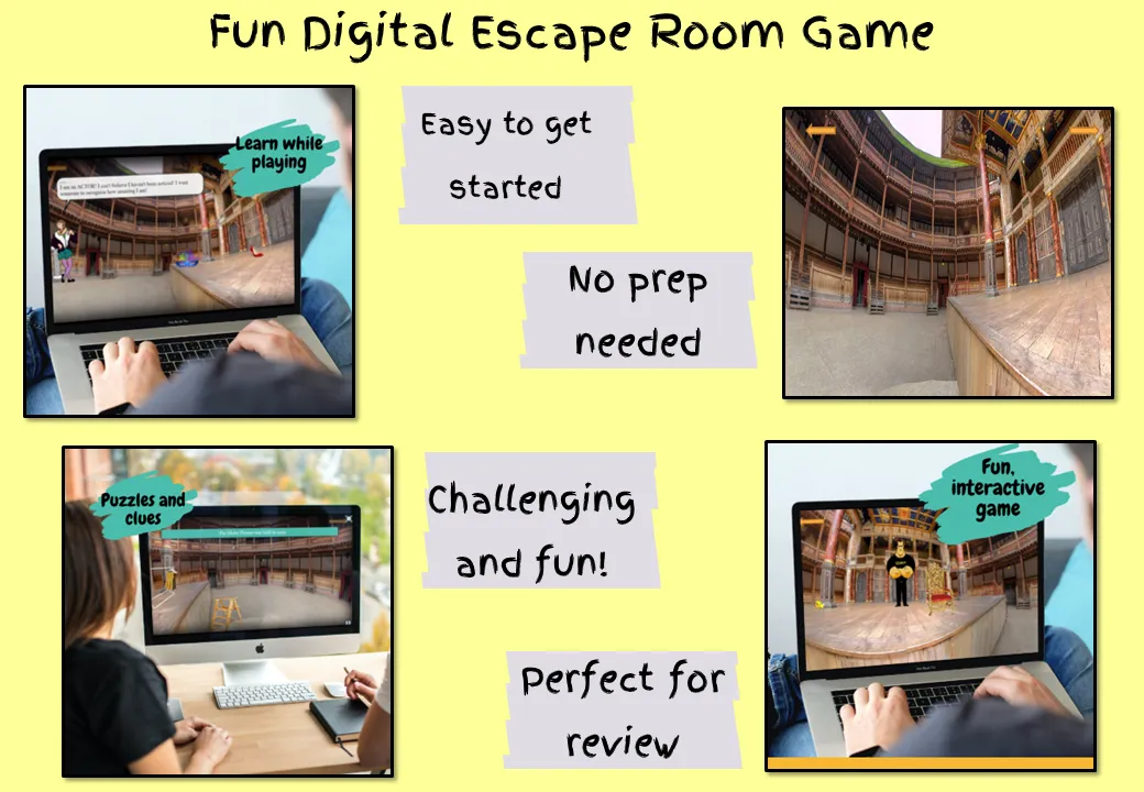 Shakespeare’s Globe Theatre Lesson and Escape Room Bundle