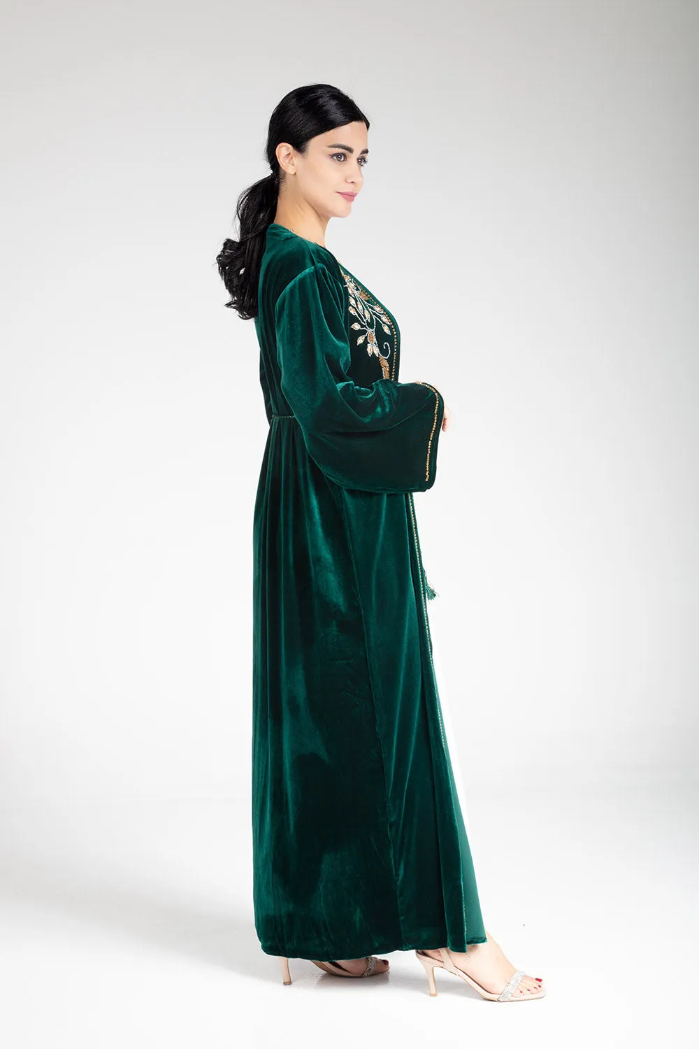 Sherwood Green Velvet Kimono