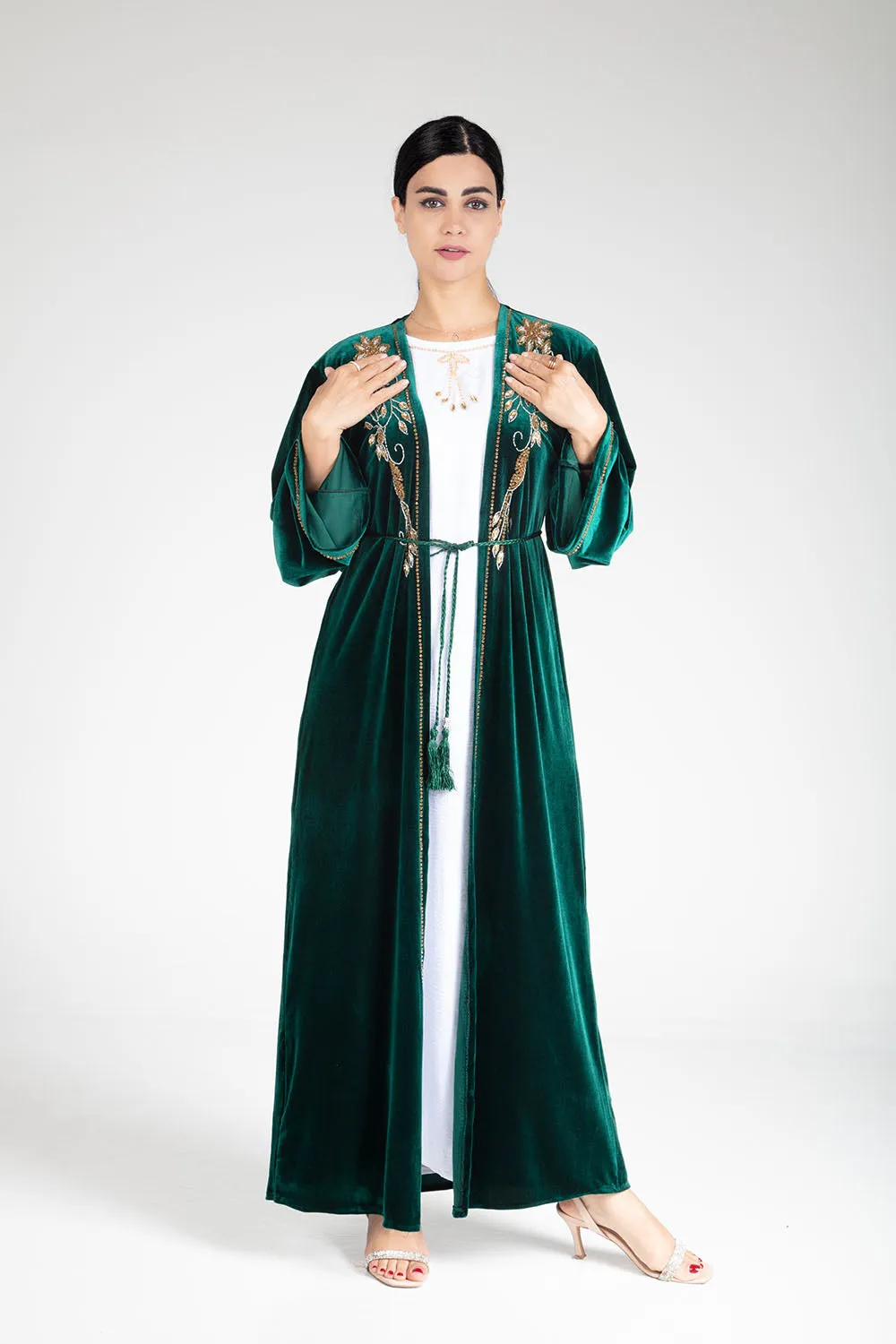 Sherwood Green Velvet Kimono