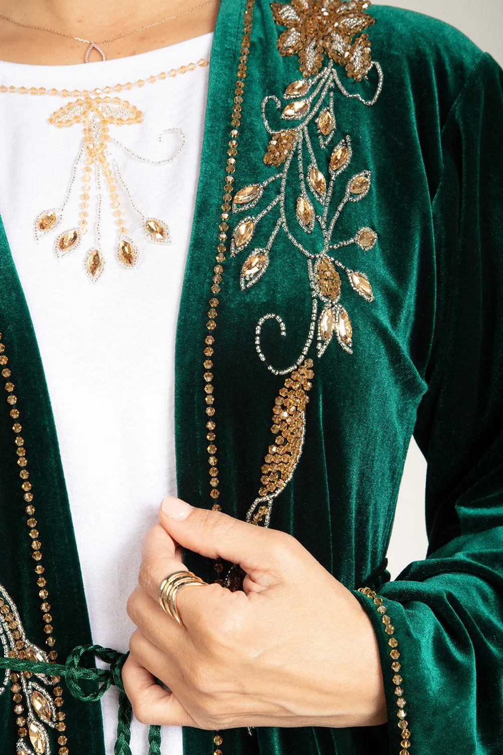 Sherwood Green Velvet Kimono