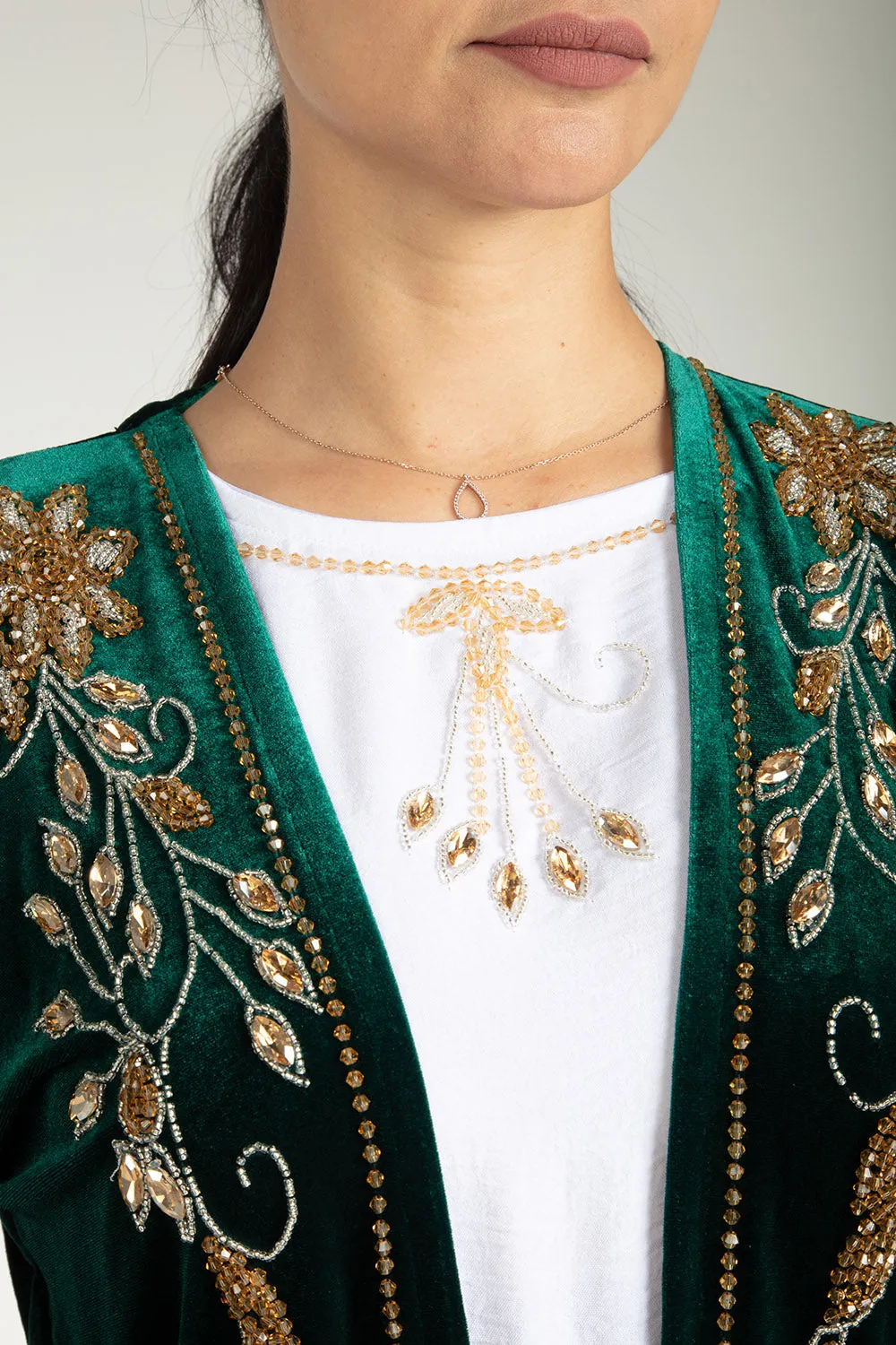 Sherwood Green Velvet Kimono