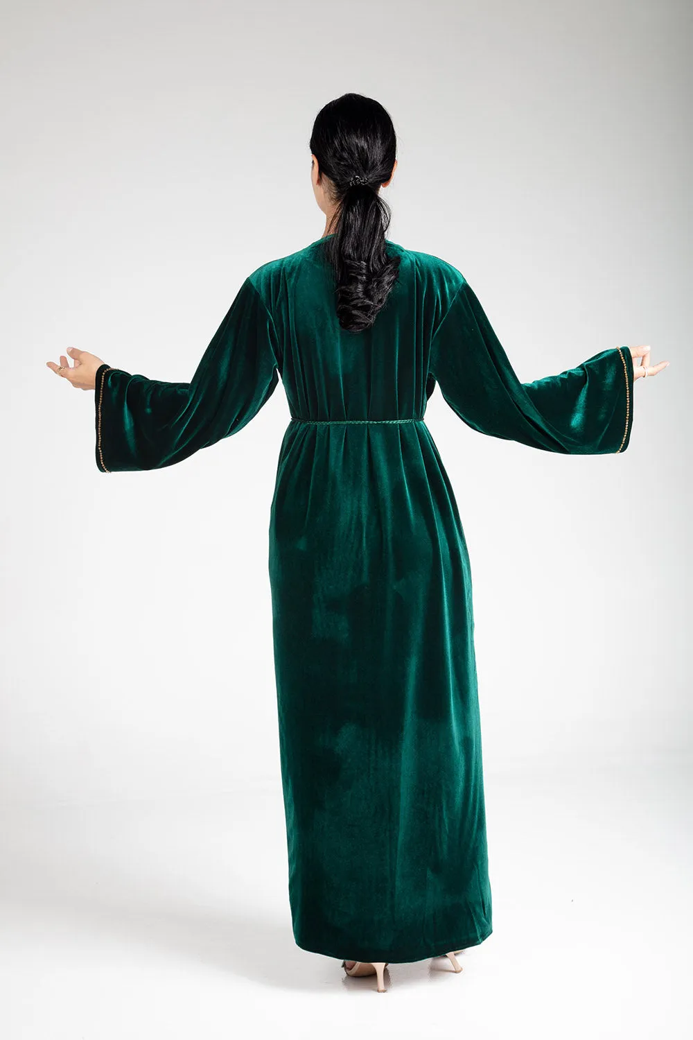 Sherwood Green Velvet Kimono