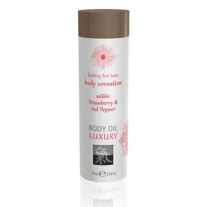 Shiatsu Luxury Body Oil Edible Strawberry And Red Pepper 75ml Oil-Based