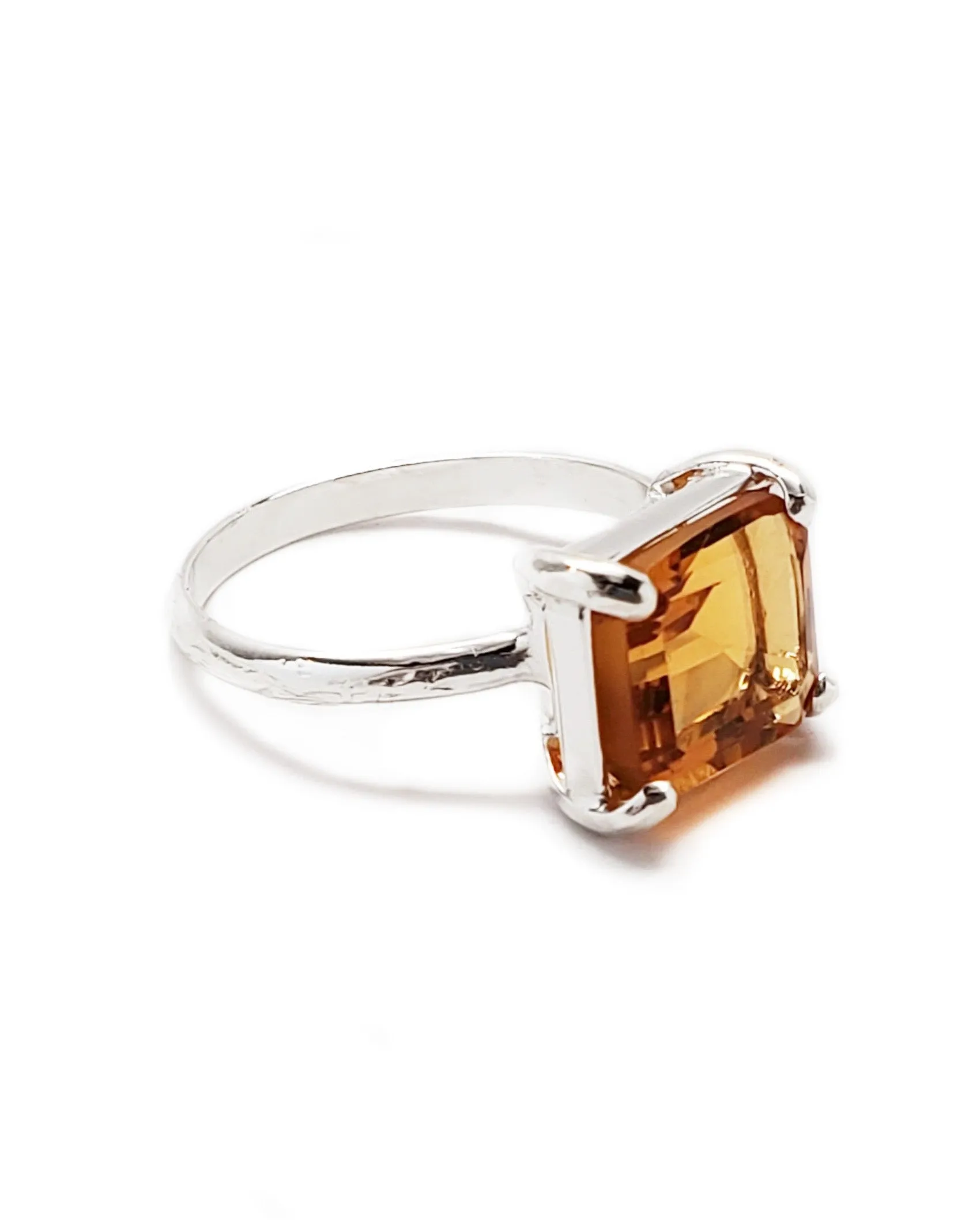 Shimmer Ring in Orange Quartz