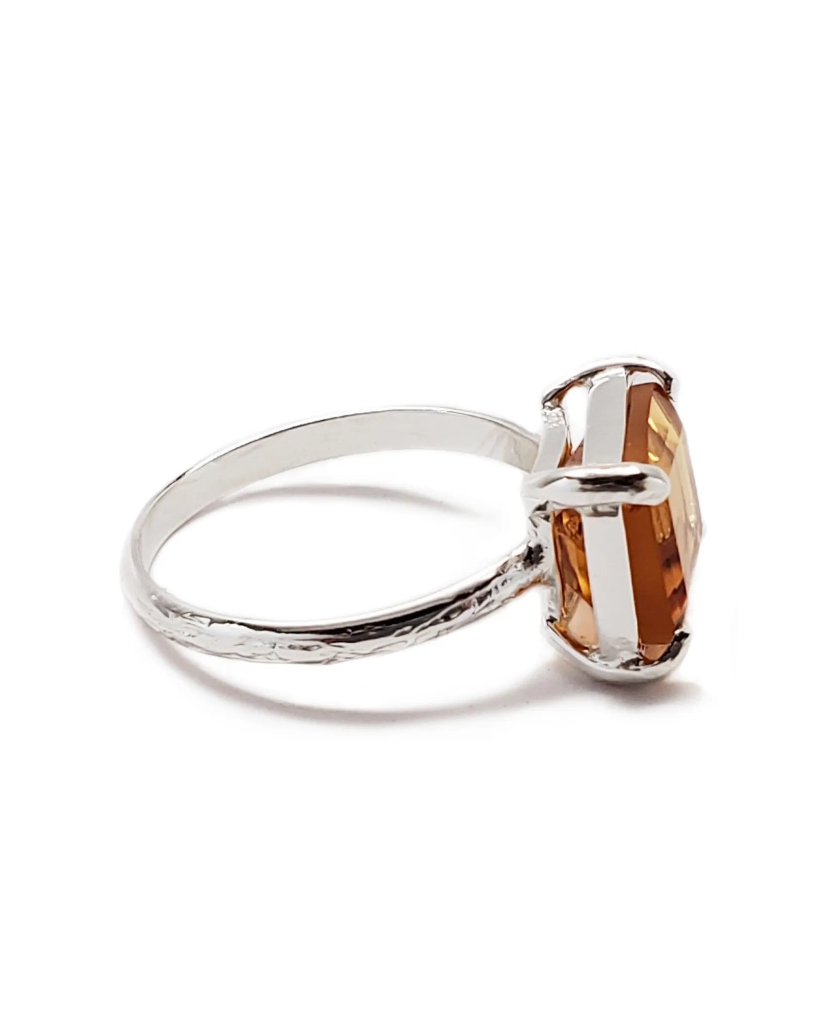 Shimmer Ring in Orange Quartz