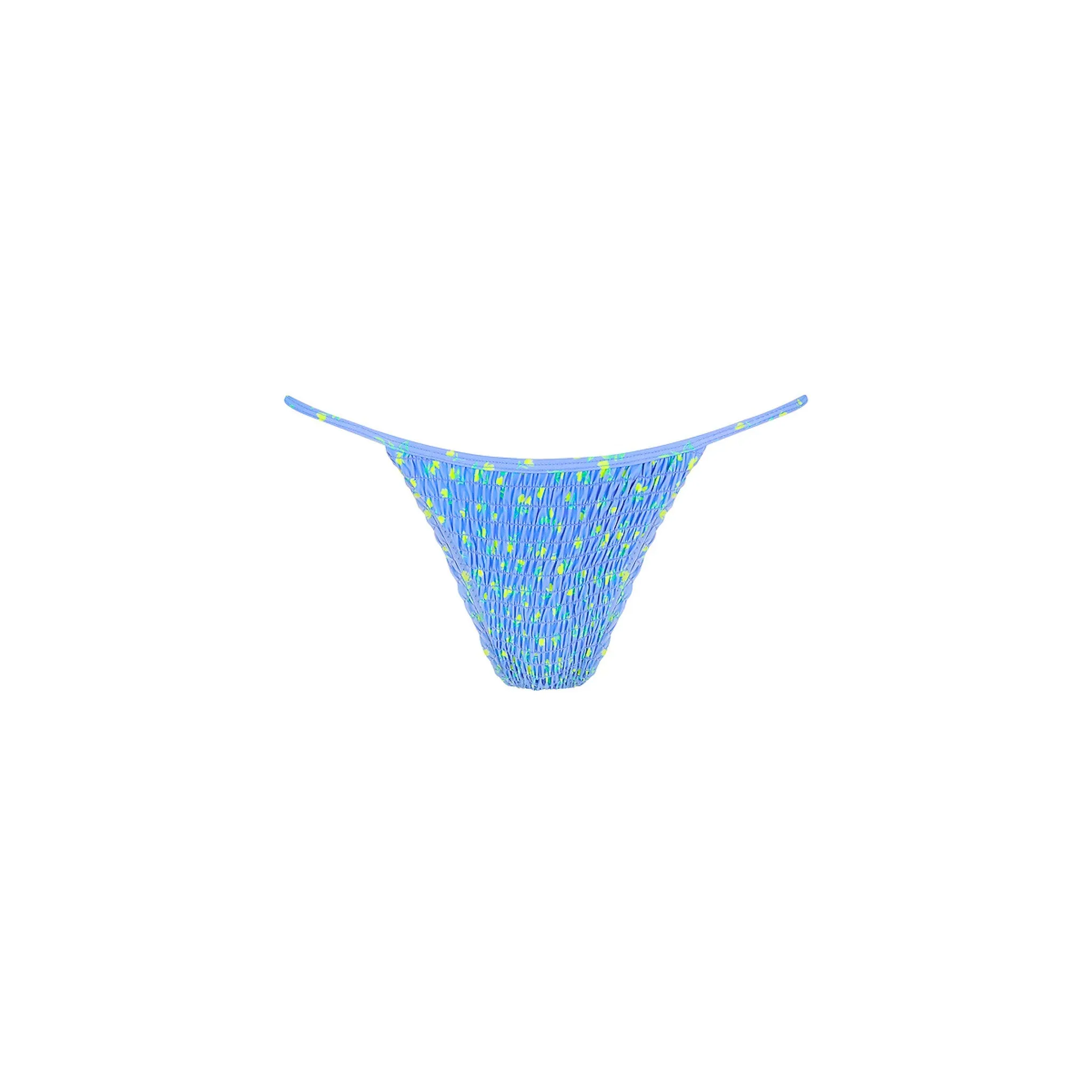 Shirred Slim Cheeky Bikini Bottom - Lemon Bloom