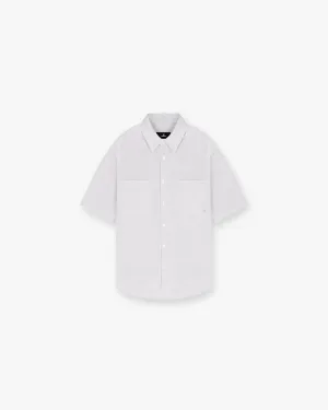 Short Sleeve Pinstripe Shirt - Grey