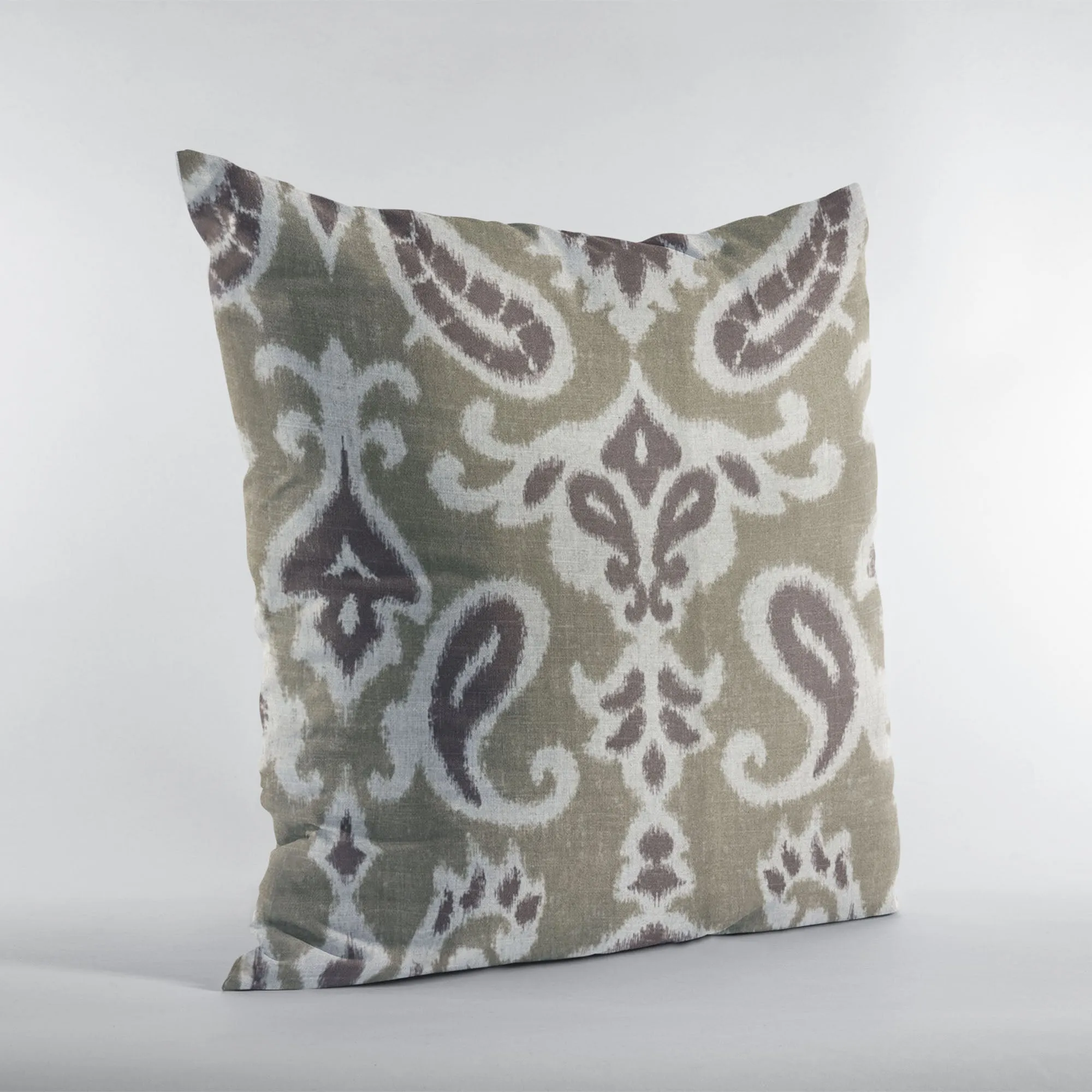Shoshone Valley Brown Ikat Luxury Outdoor/Indoor Throw Pillow