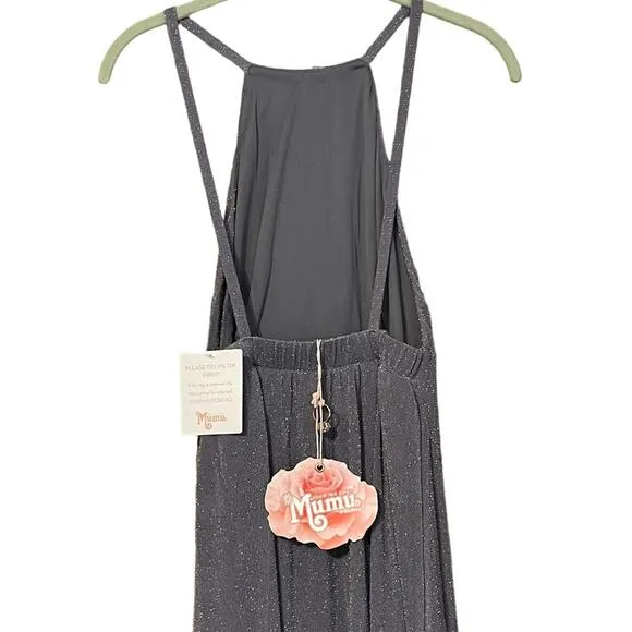 Show Me Your Mumu Amanda Maxi Dress ~ Dancing Queen Shine Smoke Small NWT