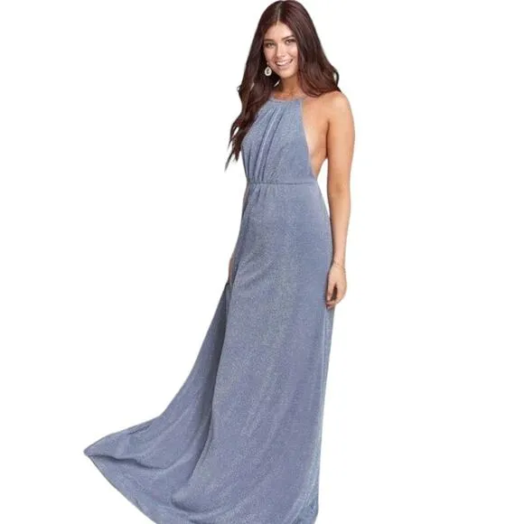 Show Me Your Mumu Amanda Maxi Dress ~ Dancing Queen Shine Smoke Small NWT