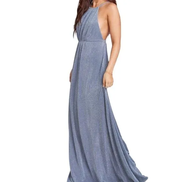 Show Me Your Mumu Amanda Maxi Dress ~ Dancing Queen Shine Smoke Small NWT