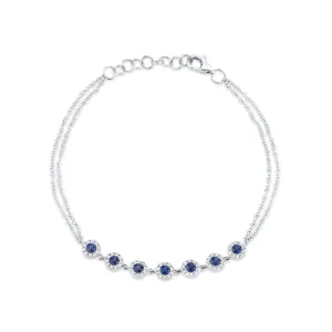 Shy Creation Diamond & Sapphire Multi Halos Bracelet