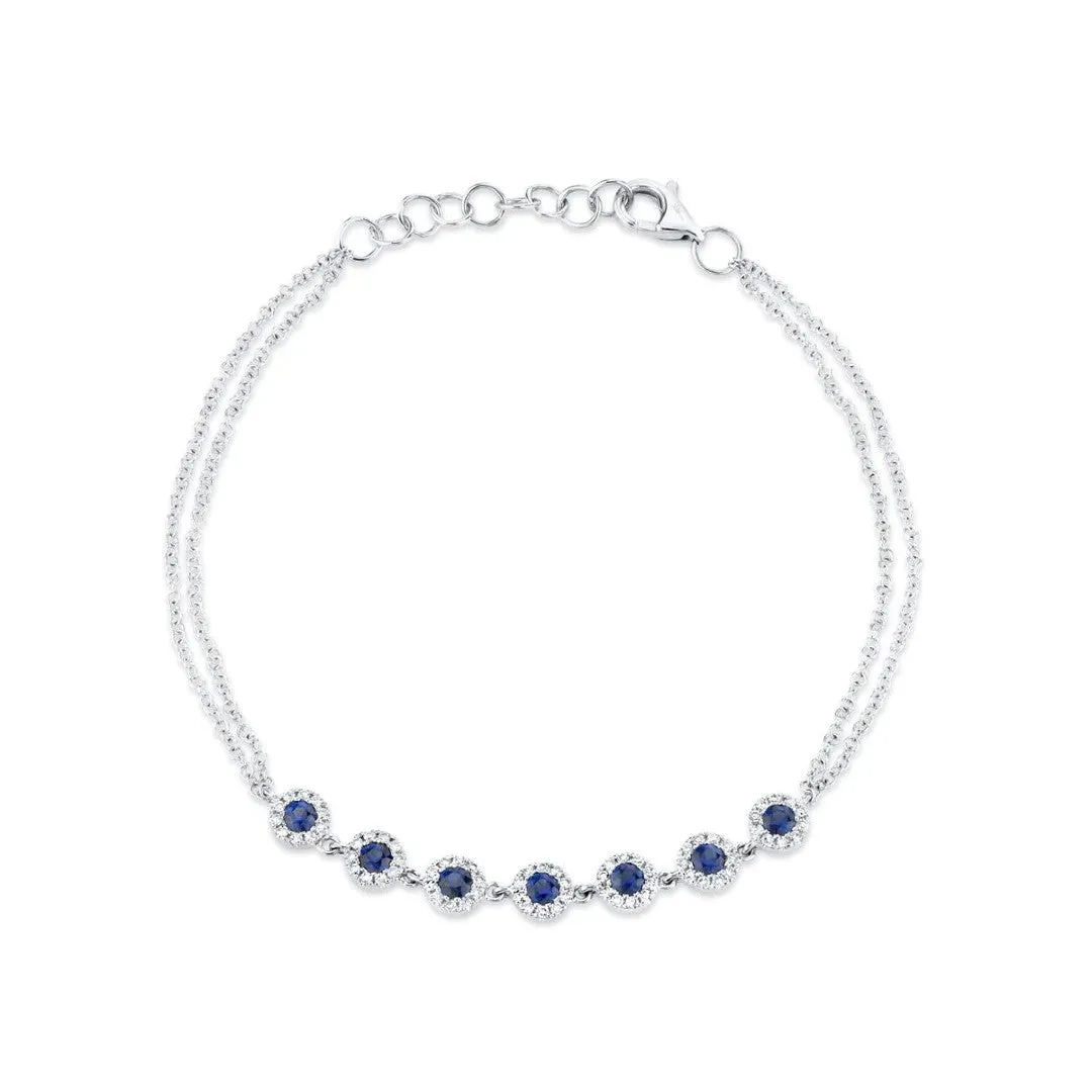 Shy Creation Diamond & Sapphire Multi Halos Bracelet