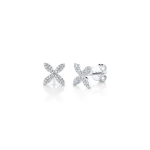 Shy Creation Diamond X Studs in White Gold