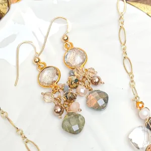 Sienna Bezel and Square Gem Earrings