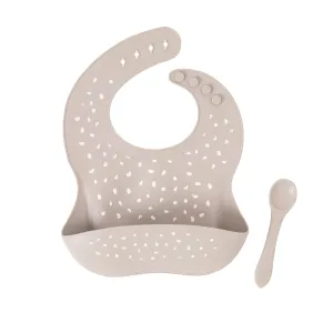 Silicone Catch Bib & Spoon - 4M  (4 designs)