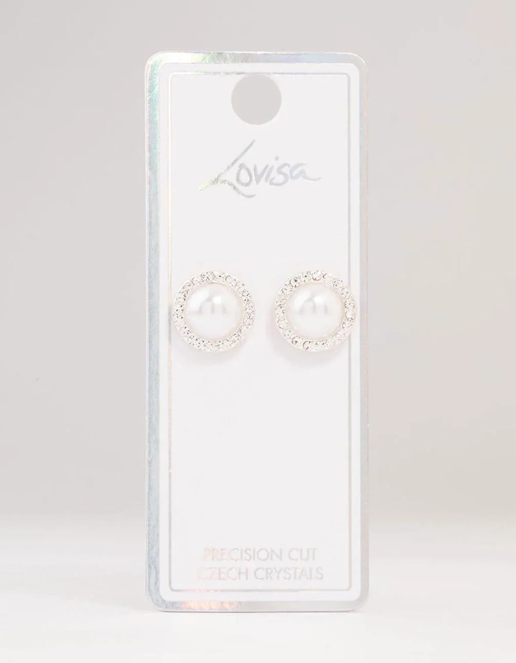 Silver Bohemia Czech Crystal Halo Stud Earrings