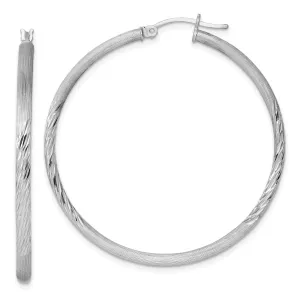 Silver D.C Round Hoop Hinged Earrings