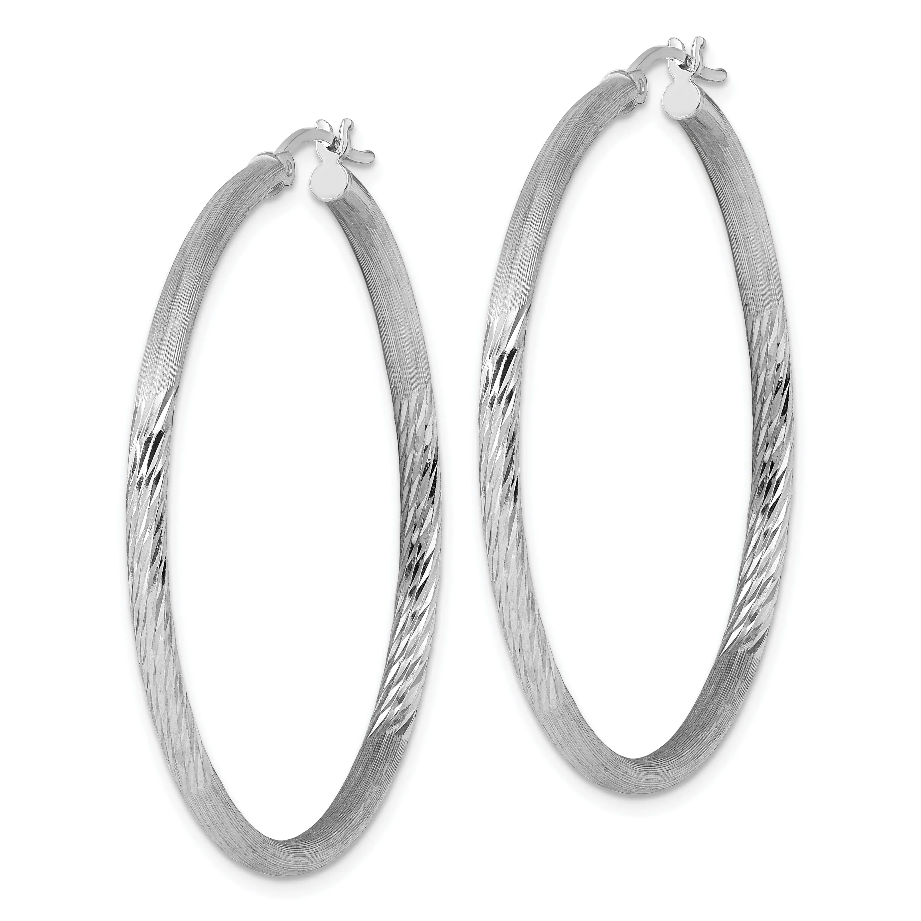 Silver D.C Round Hoop Hinged Earrings
