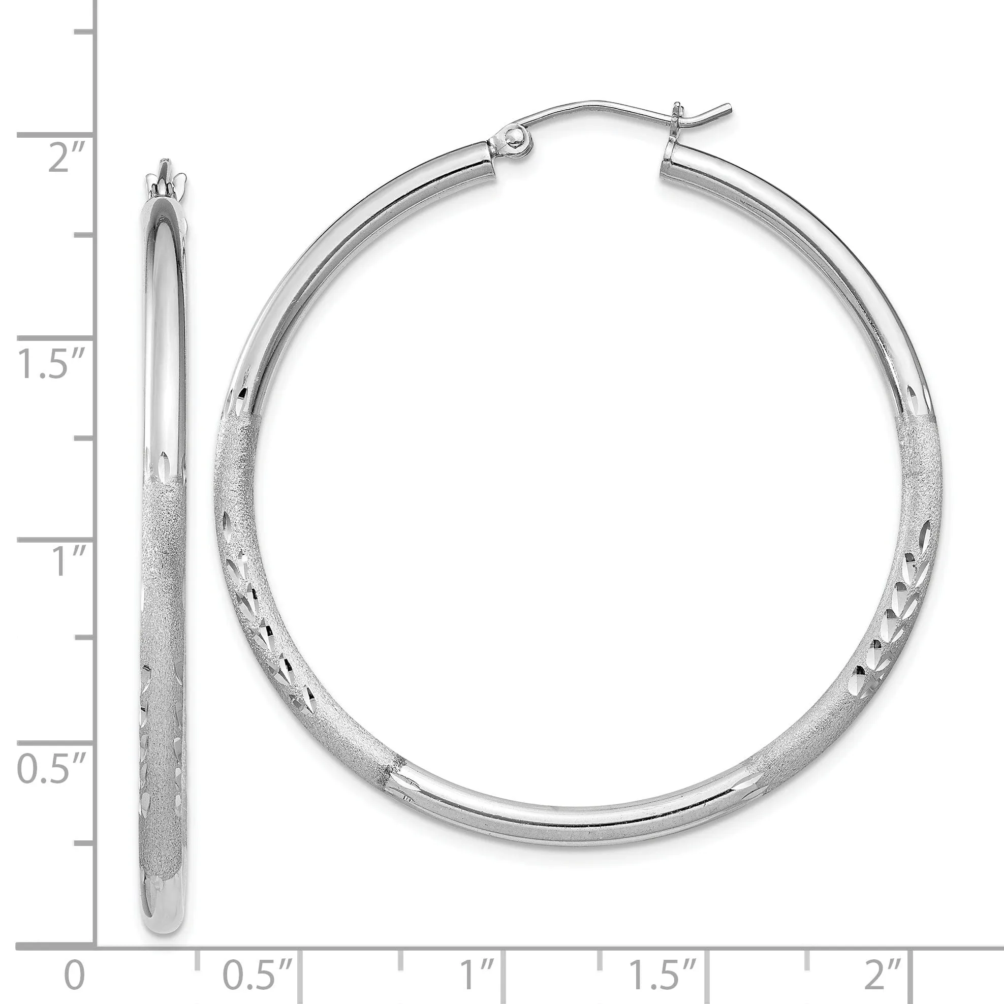 Silver D.C Round Hoop Hinged Earrings