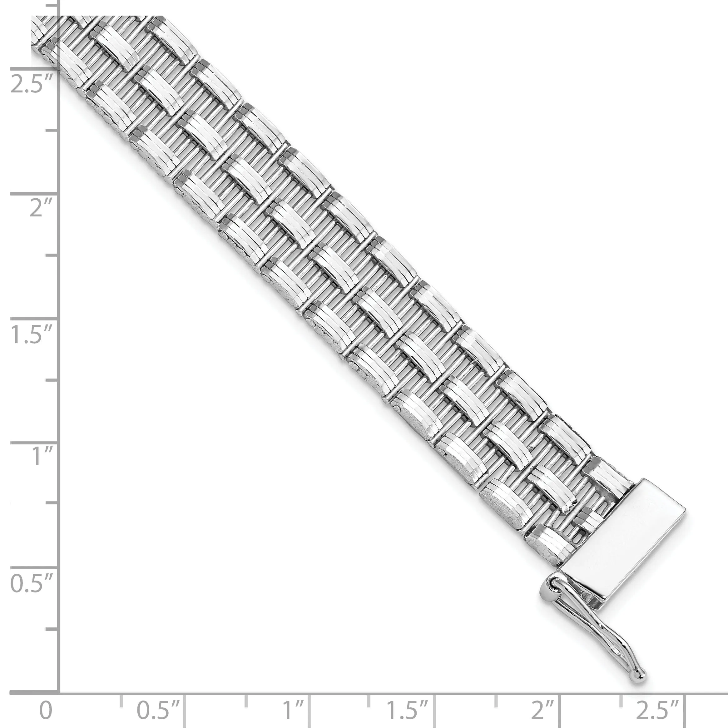 Silver Polished Fancy Link Bracelet