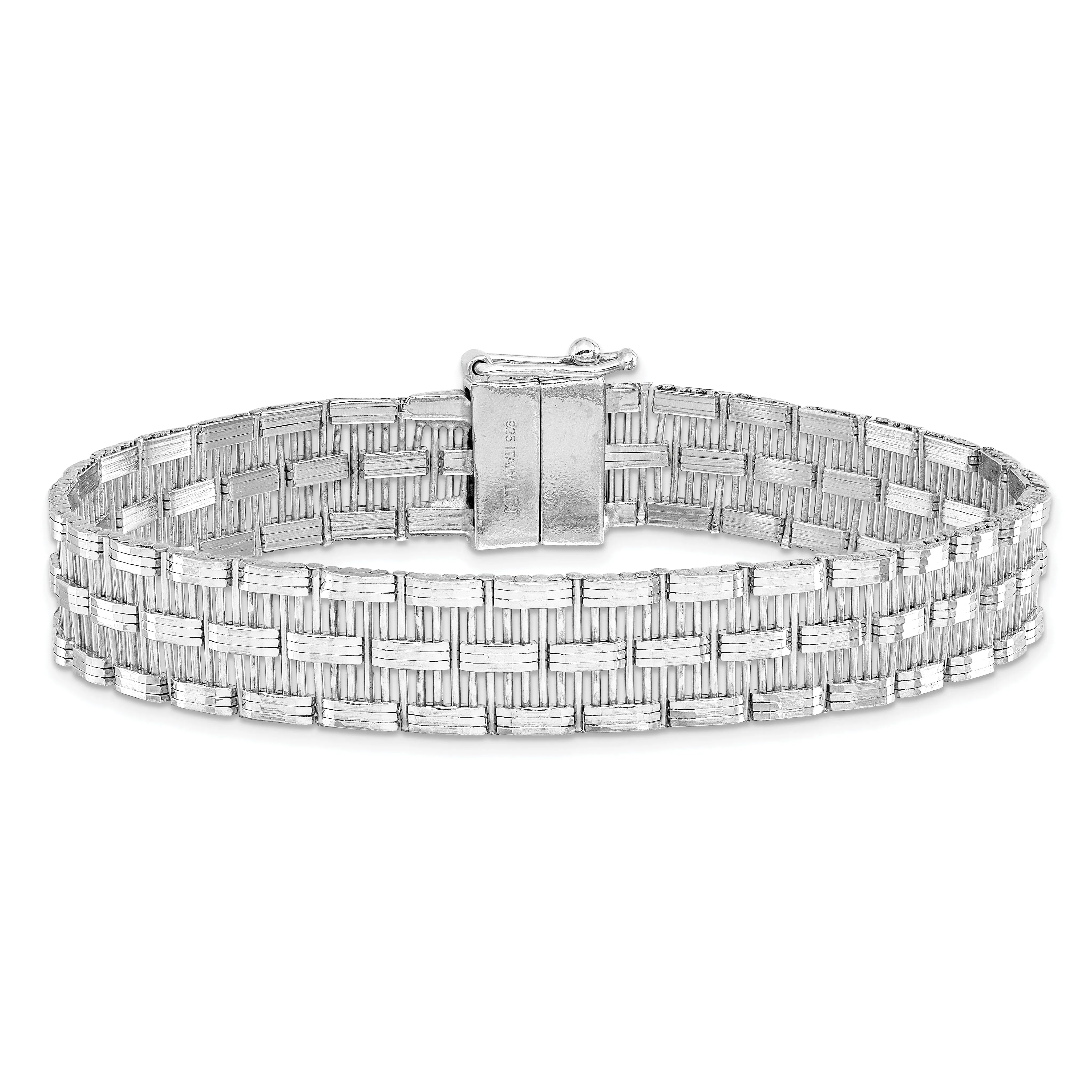Silver Polished Fancy Link Bracelet
