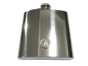 Silver Toned Etched Oval Detailed Fly Bug Insect 6oz Flask