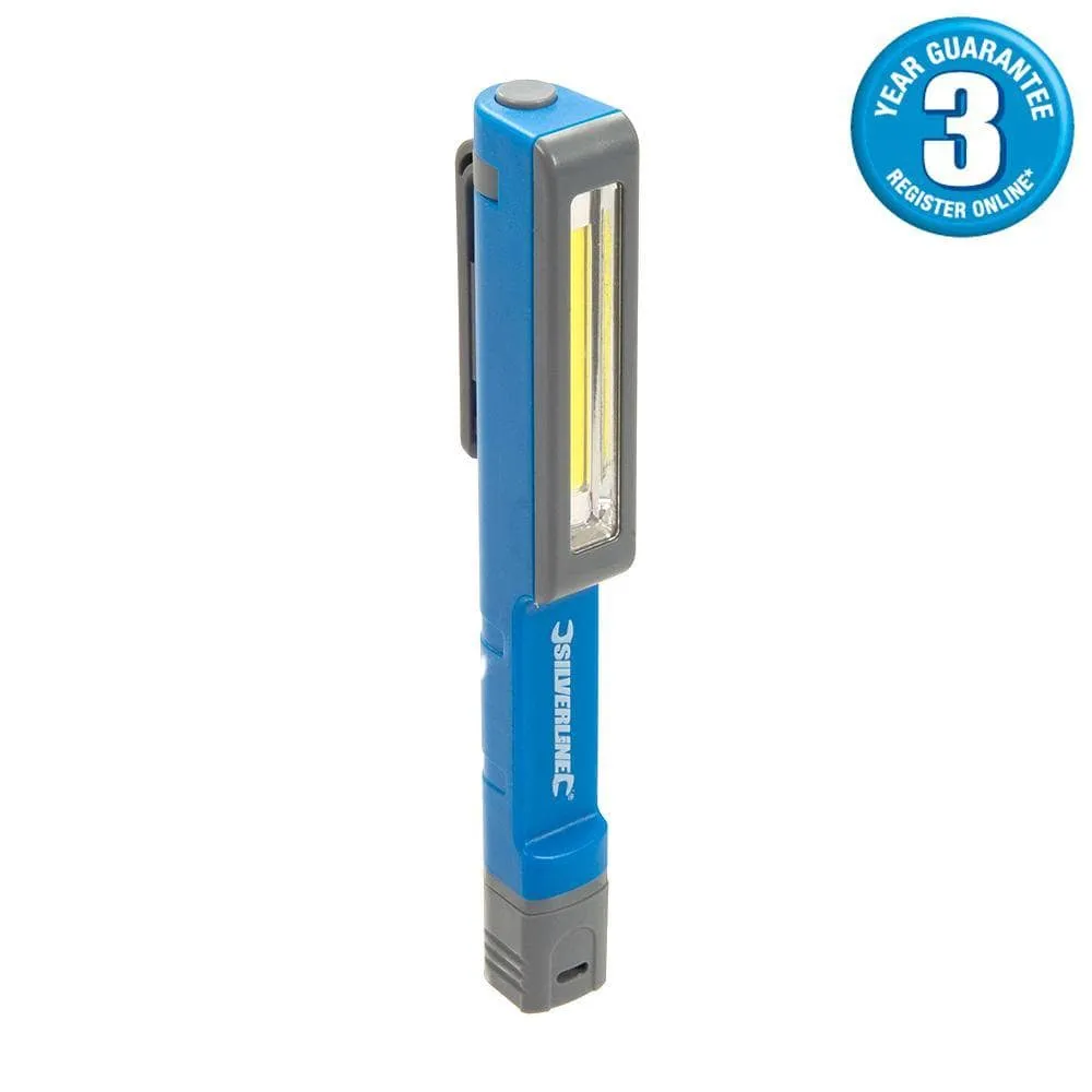 Silverline Cob Led Penlight Pocket Torch 150 Lumen Inspection Light 3Yr Warranty